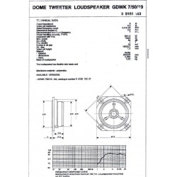 Tonsil GDWK 7/50/19 8Ω, głośnik wysokotonowy kopułkowy z membraną kopułkową poliamidową.