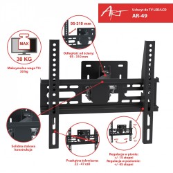 ART Uchwyt do LCD/LED 22-47" 30kg AR-49 regulowany w pionie i poziomie