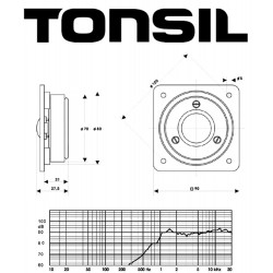 Głośnik wysokotonowy Tonsil GDWK 9/80 8 Ohm, kopułkowy z membraną z laminatu.