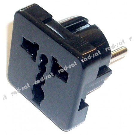 Przejściówka, złącze AC wtyk PL - gniazdo UK kolor czarny ZLA0558A