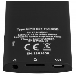 Odtwarzacz mp3 HYUNDAI MPC501GB8FMB 8GB Czarny