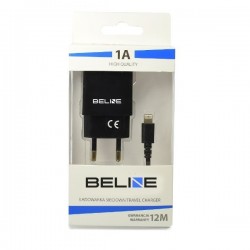 Ładowarka sieciowa Beline iPhone 5/6/7/8/X, 1xUSB + lightning 1A czarna