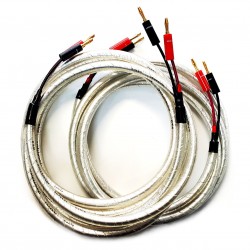 Kabel głośnikowy 2x5m, Kruger&Matz 2 x 2.5mm2, złącza bananowe Prolink TBC-054 profesjonalny z czystej miedzi