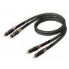 Real Cable CA 1801 1,0m długości. Profesjonalny kabel 2RCA-2RCA potrójnie ekranowany, OFC i SPC, złocone styki