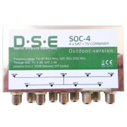 DSE SOC-4 SATx4 + TVx1 Sumator sygnału RTV-SAT, zewnętrzny