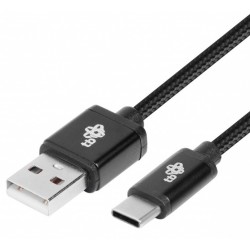 TB Kabel USB - USB C, 1.5m, czarny sznurek
