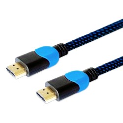 Elmak Savio GCL-05 3.0m, Kabel HDMI, v2.0, 3D, gamingowy, niebiesko-czarny, oplot nylon, złoty, 4Kx2K