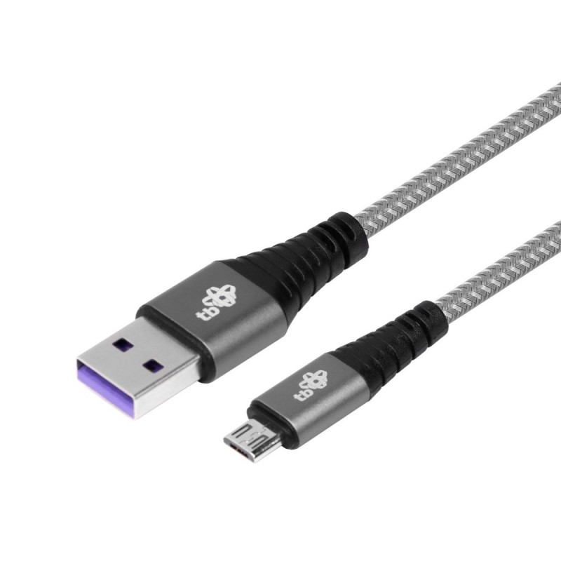 TB Kabel USB - Micro USB 1m szary oplot QC