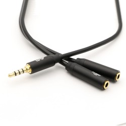 TB Kabel 3,5mm Mini Jack - 2x 3,5mm Mini Jack M/F adapter, przejściówka 30cm