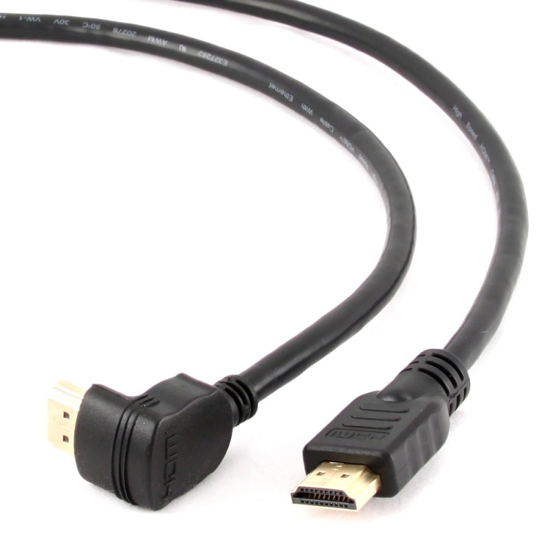 Gembird CC-HDMI490-10 Kabel HDMI-HDMI v2.0 3m, 3D TV High Speed Ethernet kątowy 90'', pozłacany