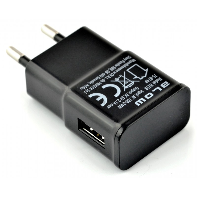 Blow H21B Ładowarka sieciowa z gniazdem USB i prądem 2,1A