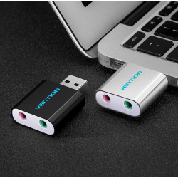 Vention 2.1 USB, zewnętrzna mini karta dźwiękowa USB do komputera