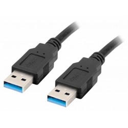 Lanberg Kabel USB-A M/M 3.0, 0.5m, Czarny