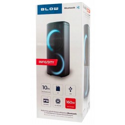 Blow Infinity Głośnik przenośny 160W z FM, USB, SD, Bluetooth, LED i mikrofonem bezprzewodowym