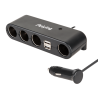 Rozdzielacz gniazda zapalniczki samochodowej x4 z kablem i USB, PY-CHR0011