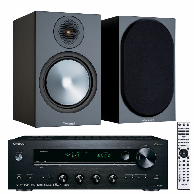 Onkyo TX-8270 + Monitor Audio Bronze 6G 100. Zestaw sieciowy stereo z DAB+, Wi-Fi, BT, Spotify. Raty lub Rabat - 43 824 3933