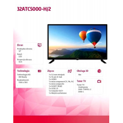 AllView 32ATC5000-H/2 Telewizor LED 32'' DVB-T2/HEVC (H.265)