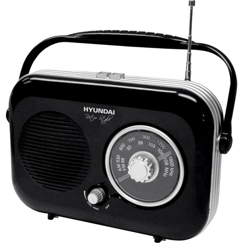 Hyundai PR 100 Radio w stylu Retro, czarne