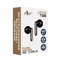ART AP-TW-B4B TWS Słuchawki Bluetooth + stacja dokująca, czarne