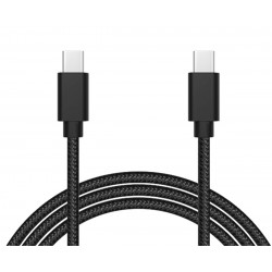 Kabel USB-C - USB-C v2.0, długość 1m, czarna plecionka