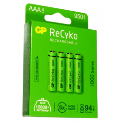 Akumulator R03 AAA 950mAh NiMH GP ReCyko+ (4 sztuki)