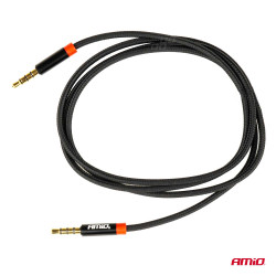 Kabel AUX mini Jack 3,5mm oplot 100cm AMIO-03269