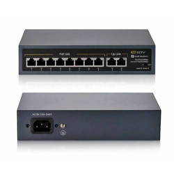 Switch 8-portowy PoE 10/100 Mbps 802.3af/at + 2x...